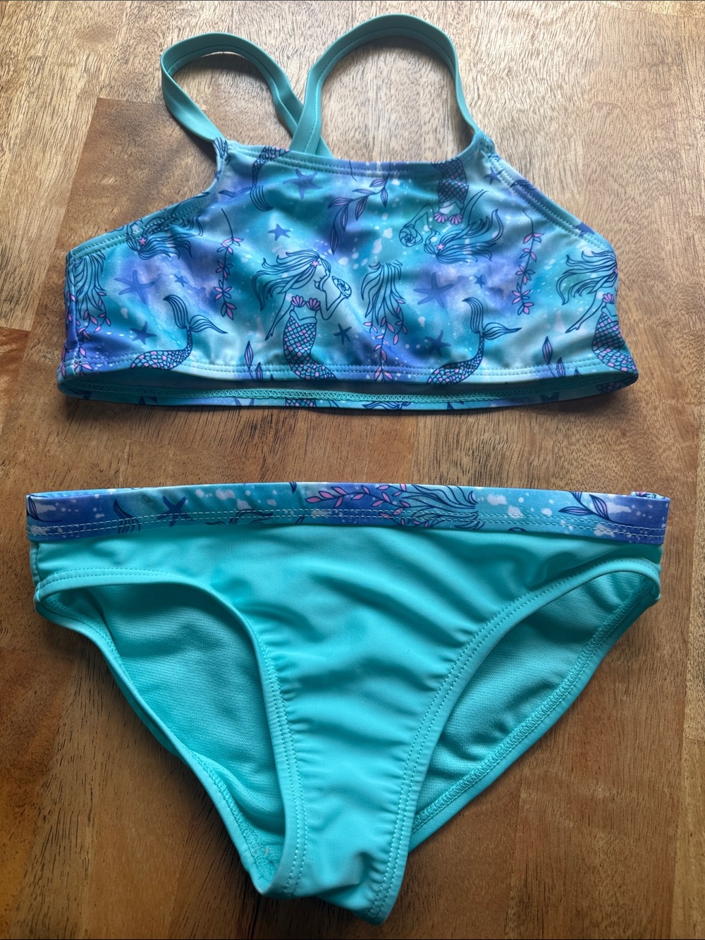 wonder nation Turquoise Mermaid Print Two-Piece Swim Set